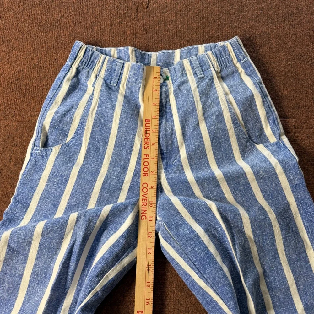 Vintage PCH 312 Competition Surf Sport Blue White Striped Cotton Pants 27/M